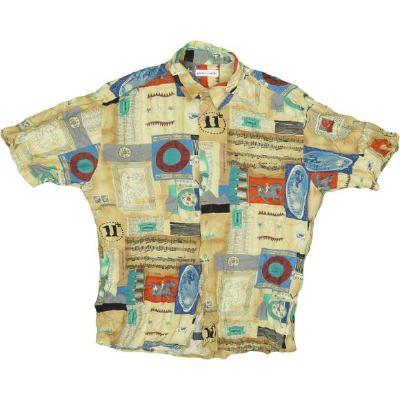 Pierre Cardin Other - Pierre Cardin French LE REVEIL OUI SONNE Music Arts Rayon Camp Shirt Large